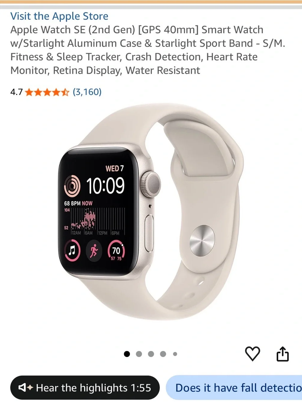 Preowned Apple Watch SE 40mm (2nd Gen, GPS)